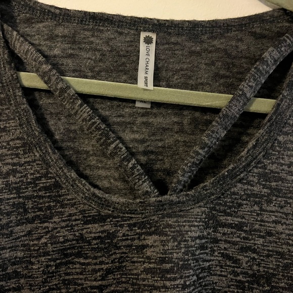 LOVE CHARM SPORT CHARCOAL HEATHER  LONG SLEEVE SWEATER (XL) NWT - Picture 2 of 5